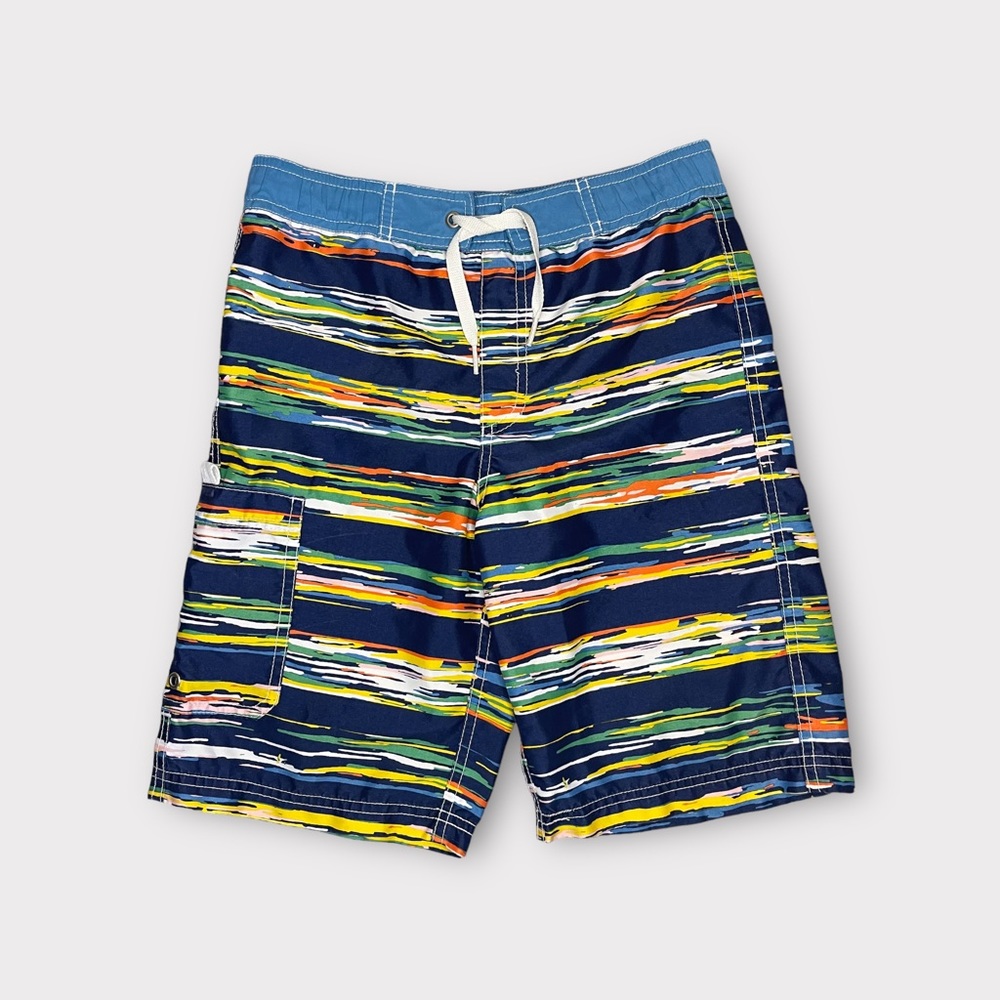 Hanna Andersson Space Dye Striped Swim Trunks